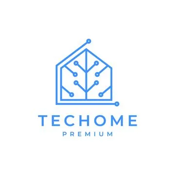 Smart home architect technology lines modern logo design vector icon illust.. イラスト素材