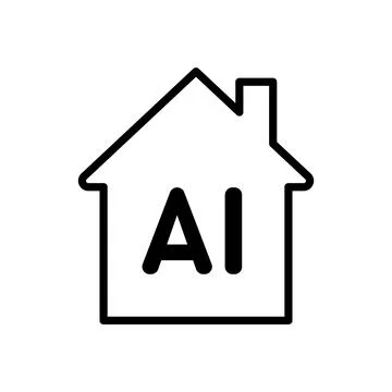Smart home artificial intelligence system line icon. Automation and technolog Stock Illustration