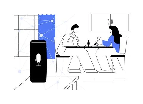 Smart home assistant abstract concept vector illustration. Stock Illustration