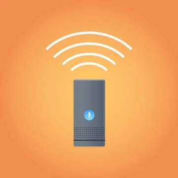 Smart home assistant intelligence speaker device icon digital home appliances Stock Illustration