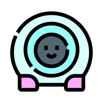 Smart home assistant robot face icon Ilustración de archivo