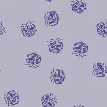 Smart home automation ai integration glyph vector seamless pattern 스톡 일러스트