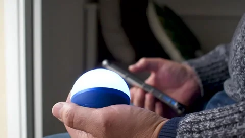 Smart home automation, connected devices to control heating, lighting Stock Footage 329625043