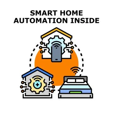 Smart home automation control network concept Stock Illustration