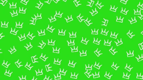 Smart Home Automation Icon Pattern on Vibrant Green Background Stock Footage 345539532