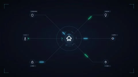 Smart home automation interface hud with connected io t device control inte.. Stock Footage 337562364