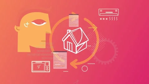 Smart Home Automation Solution Abstract Stock Animated Illustration Stock Footage 332678954