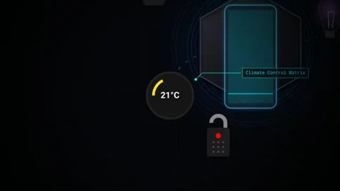 Smart Home Automation System Controller User Interface Animation Stock Footage 340784020