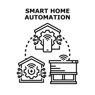Smart home automation system technology developing concept Stock Illustration