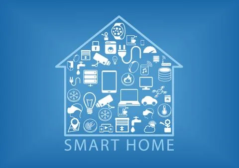 Smart home automation as vector illustration Stock Illustration