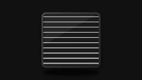 Smart Home Blinds Panel Icon with Slatted Opening Motion and Warm Light Glow Stock-Footage 346130715