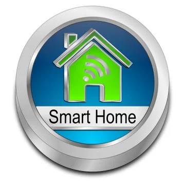 Smart Home Button - 3D illustration Ilustración de archivo