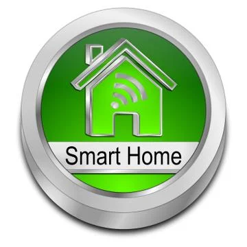 Smart Home Button - 3D illustration Ilustración de archivo