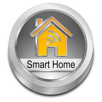 Smart Home Button - 3D illustration Ilustración de archivo