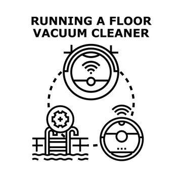Smart home cleaning technology concept with robotic devices Stock Illustration
