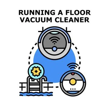 Smart home cleaning technology concept with robotic devices Stock Illustration