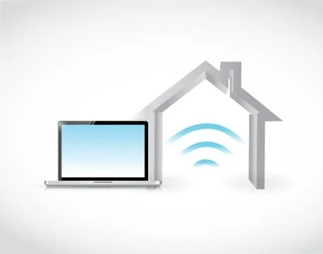 Smart home computer concept illustration Illustrazione stock