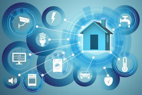 Smart home concept - 3d rendering Stock Illustration