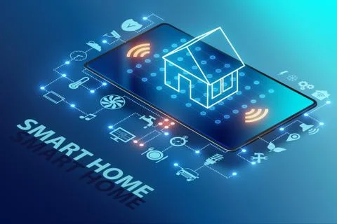 Smart home concept - 3d rendering Illustrazione stock