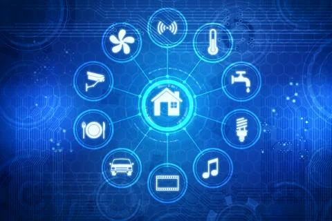 Smart home concept - 3d rendering Illustrazione stock
