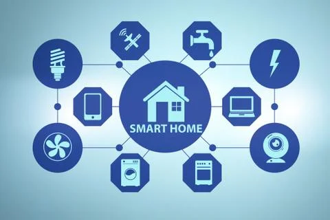 Smart home concept - 3d rendering Ilustración de archivo