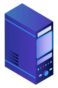 Smart Home Concept, Computer Unit Remote Control Illustrazione stock