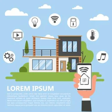 Smart home concept. Idea of wireless technology 스톡 일러스트