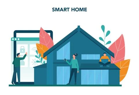 Smart home concept. Idea of wireless technology and automation. 스톡 일러스트