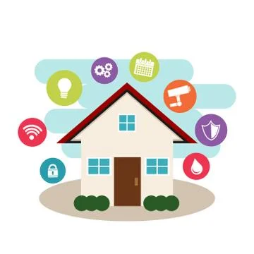 Smart home concept. Internet of things control. Stock Illustration