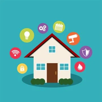 Smart home concept. Internet of things control. Stock Illustration