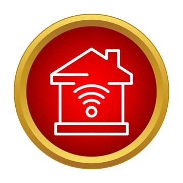 Smart home connecting global internet wireless network icon Illustration