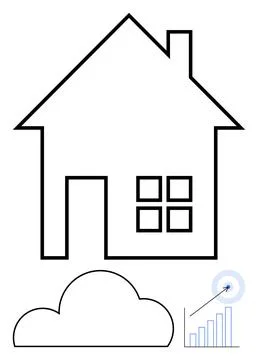 Smart Home Connectivity with Cloud Computing and Data Analytics Concept イラスト素材