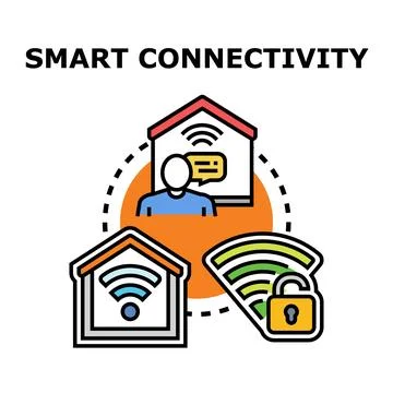 Smart home connectivity protecting digital network system Stock Illustration