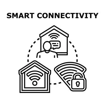 Smart home connectivity protecting digital network system Stock Illustration
