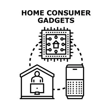 Smart home consumer gadgets connecting technology concept Stock Illustration
