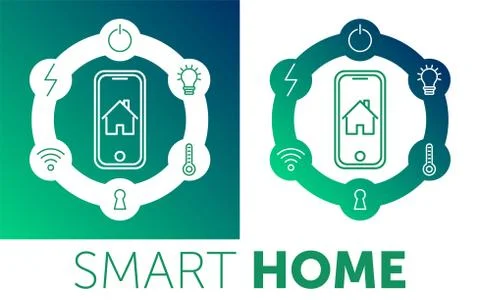 Smart home control concept. Smart house infographic. Concept home with Stock Illustration