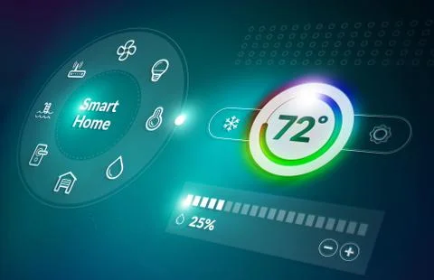 Smart Home Control Dashboard Stock Illustration