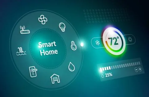 Smart Home Control Dashboard Stock Illustration