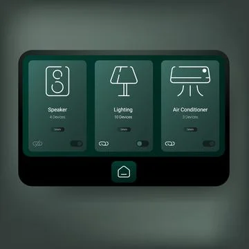 Smart Home Control Dashboard User Interface Design 스톡 일러스트