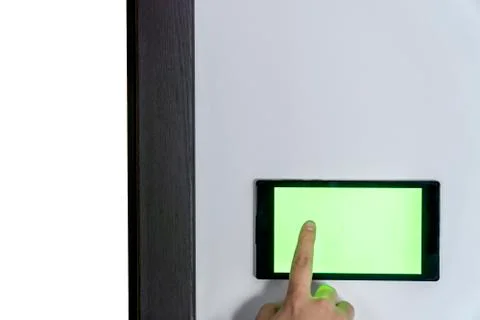 Smart home control device on a wall Foto stock