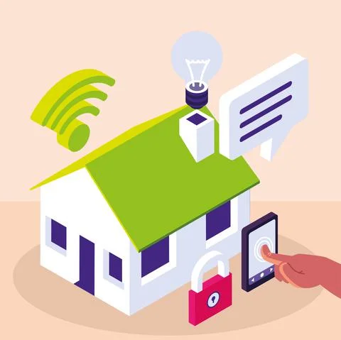 Smart home control Stock Illustration