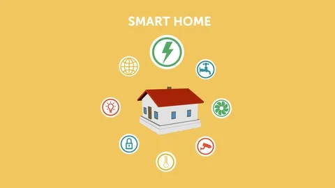 Smart home control menu. Flat infographics design. Stock Footage 104548565