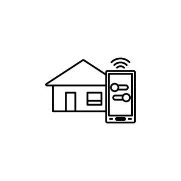 Smart home control mobile phone icon. Element of future technology icon for Illustrazione stock