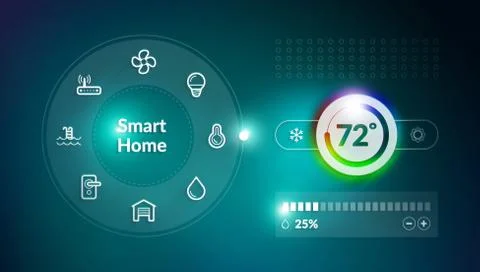 Smart Home Control Panel Stock Illustration