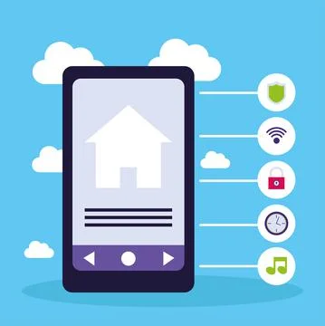 Smart home controlled Stock Illustration