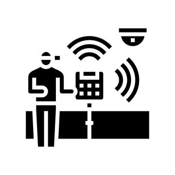 Smart home device installation glyph icon vector illustration Stock Illustration