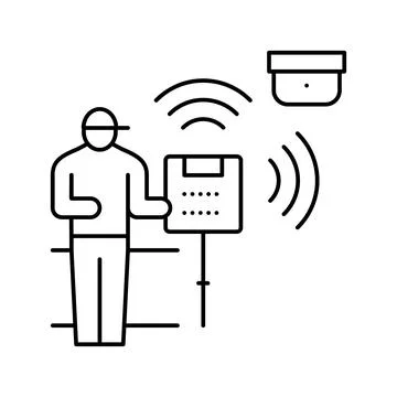 Smart home device installation line icon vector illustration Stock Illustration