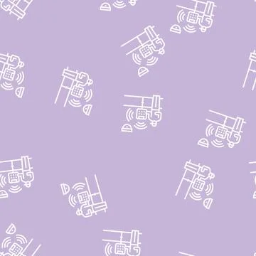 Smart home device installation line seamless pattern Stock Illustration