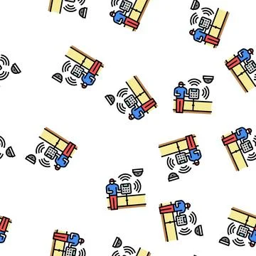 Smart home device installation vector seamless pattern Stock Illustration