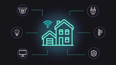 Smart Home device, smart house animation Stock Footage 101185839